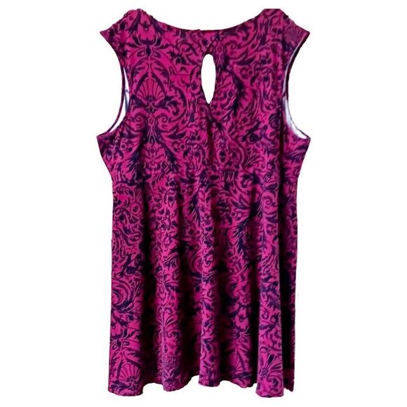 TORRID Plus Size Burgundy Paisley Skull Sleeveless Midi Skater Dress 4X - Picture 8 of 14